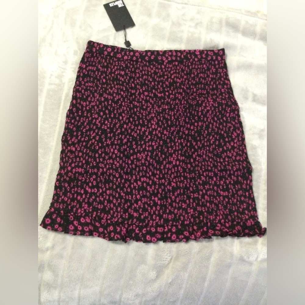 The Kooples Ditsy Flower Mini Skirt Pink/Black